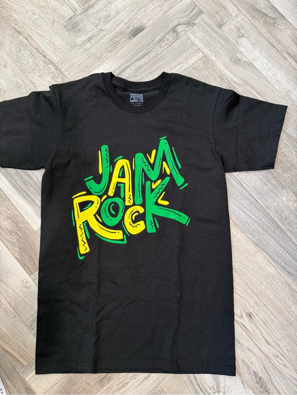 Jam Rock Graphic Tee - Black with Green & Yellow Print